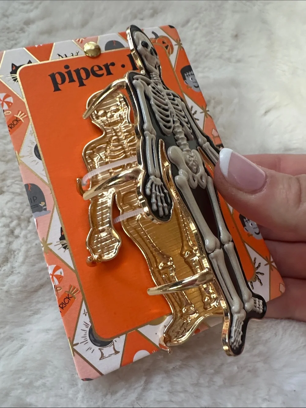 Piper K Skelton metal hair claw clip